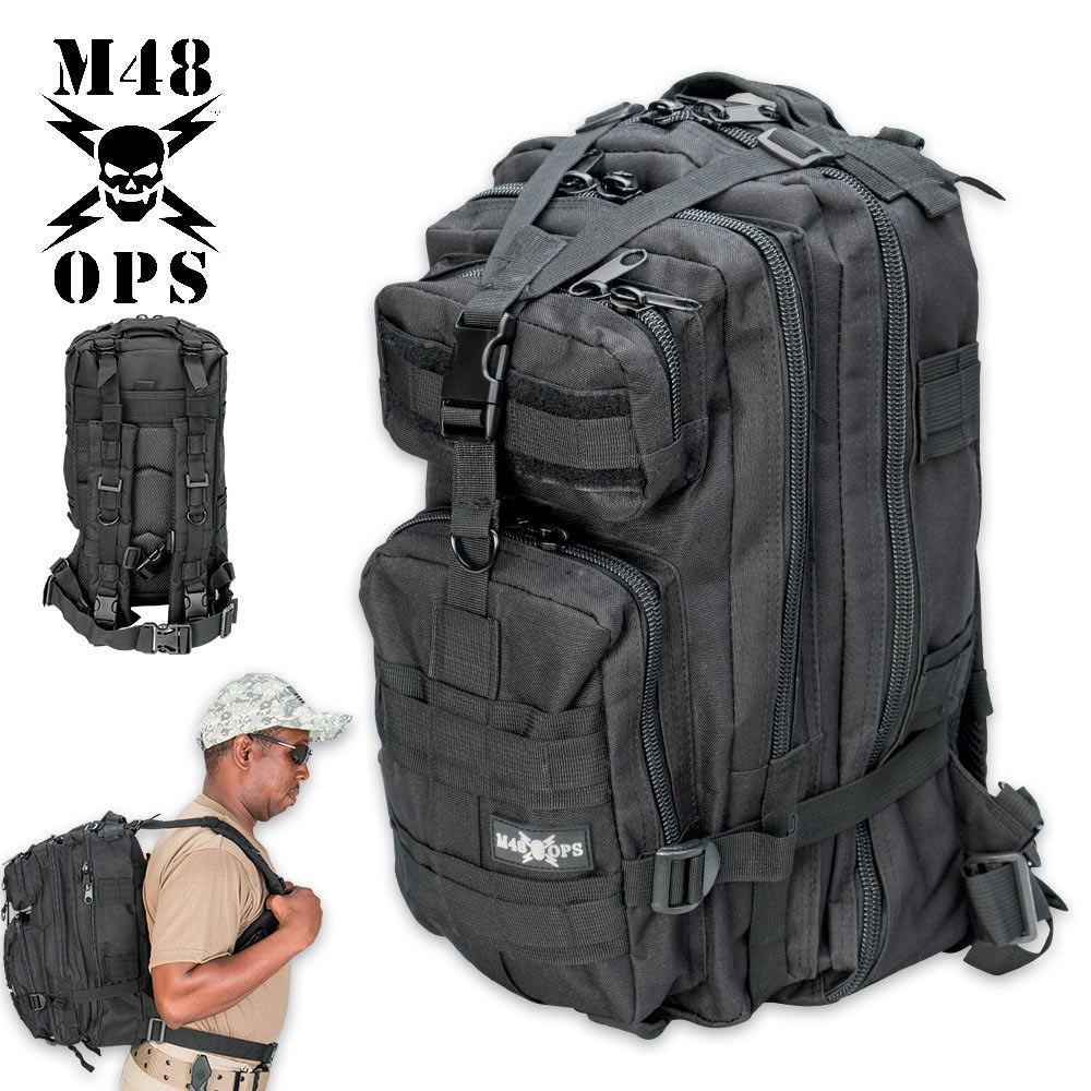 M48 OPS Tactical Assault Backpack Black BUDK